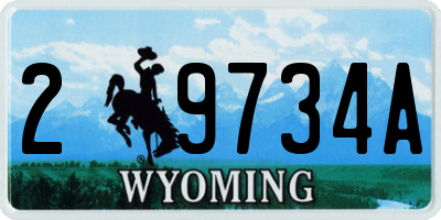 WY license plate 29734A