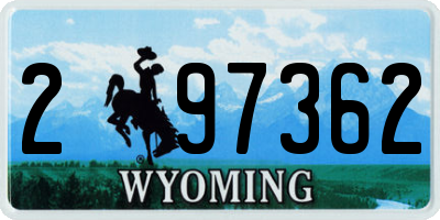 WY license plate 297362