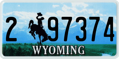 WY license plate 297374
