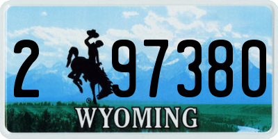 WY license plate 297380
