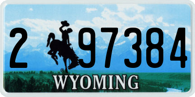 WY license plate 297384
