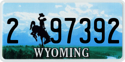 WY license plate 297392
