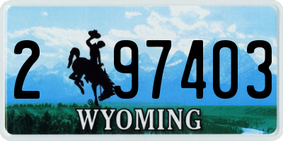 WY license plate 297403