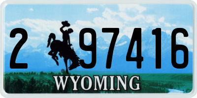 WY license plate 297416