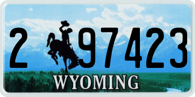 WY license plate 297423