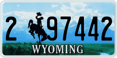 WY license plate 297442