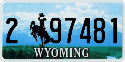 WY license plate 297481
