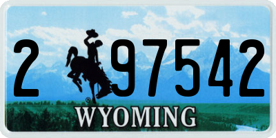 WY license plate 297542