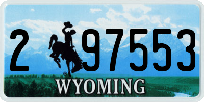 WY license plate 297553