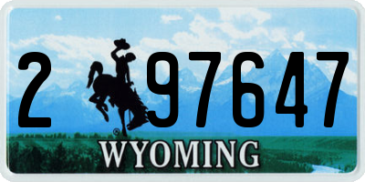 WY license plate 297647