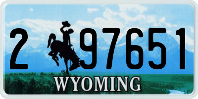 WY license plate 297651