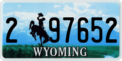 WY license plate 297652