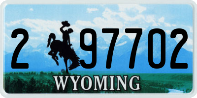 WY license plate 297702