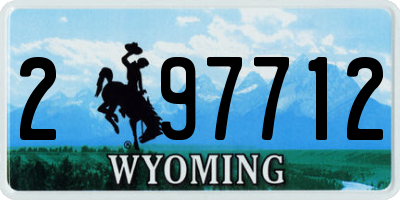WY license plate 297712