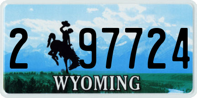 WY license plate 297724