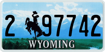 WY license plate 297742
