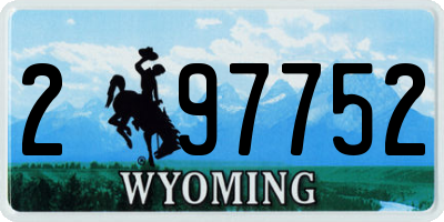 WY license plate 297752
