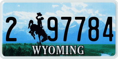WY license plate 297784