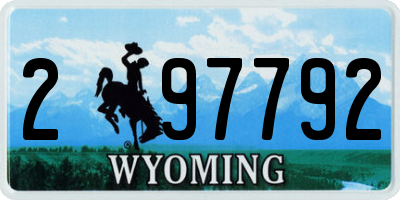 WY license plate 297792