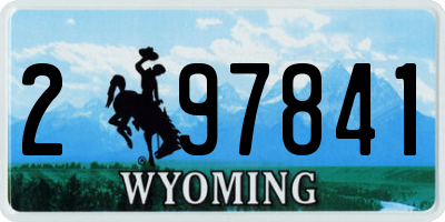 WY license plate 297841