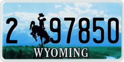 WY license plate 297850
