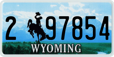 WY license plate 297854