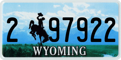 WY license plate 297922