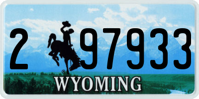 WY license plate 297933