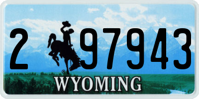 WY license plate 297943