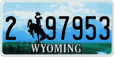 WY license plate 297953