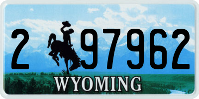 WY license plate 297962
