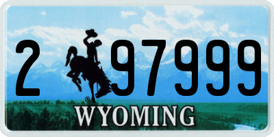 WY license plate 297999
