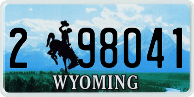 WY license plate 298041