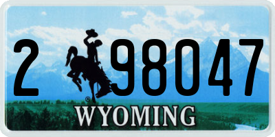 WY license plate 298047