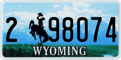 WY license plate 298074