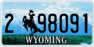 WY license plate 298091