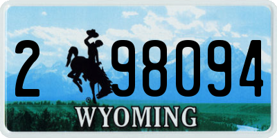 WY license plate 298094