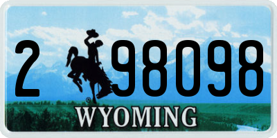 WY license plate 298098