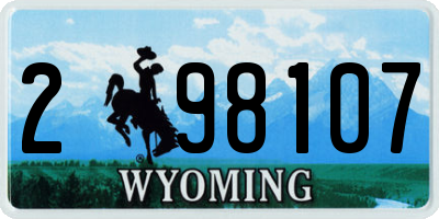 WY license plate 298107