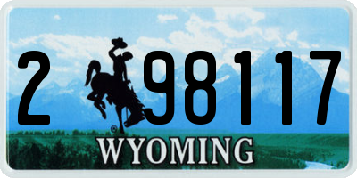 WY license plate 298117