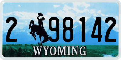 WY license plate 298142