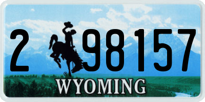 WY license plate 298157