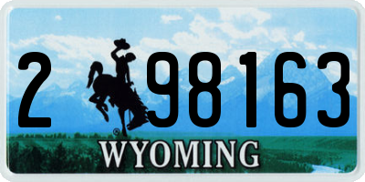 WY license plate 298163