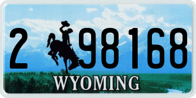 WY license plate 298168