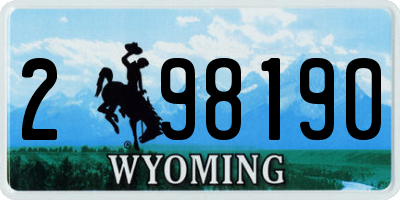 WY license plate 298190