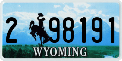 WY license plate 298191