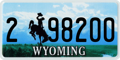 WY license plate 298200