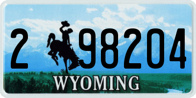 WY license plate 298204