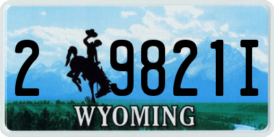 WY license plate 29821I