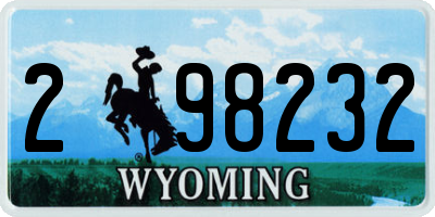 WY license plate 298232